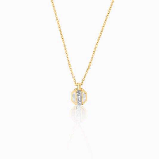 18K Gold Chain with Mother of Pearl and Natural Diamonds - Bovo Collection