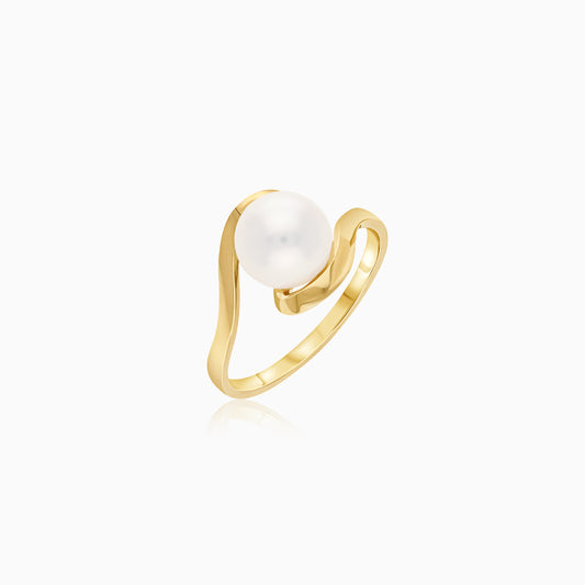 18K Yellow Gold Freshwater Pearl Ring Danah
