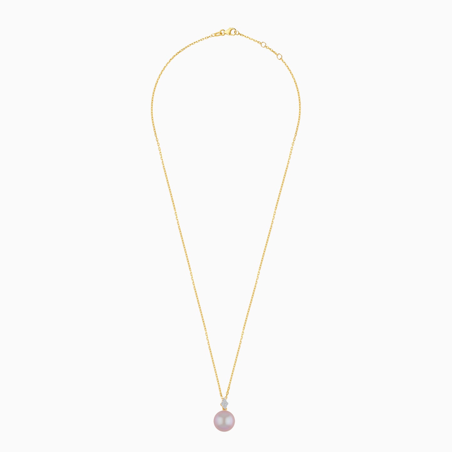 18K Yellow Gold Freshwater Pearl and Natural Diamond Pendant