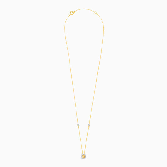 18K Yellow Gold Kids Necklace with Natural Diamonds - Farfalla