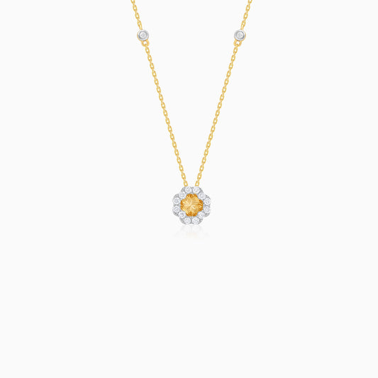 18K Yellow Gold Kids Necklace with Natural Diamonds - Farfalla