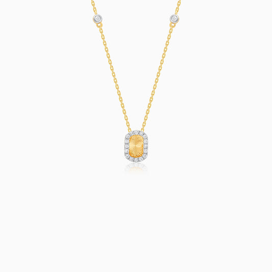 18K Yellow Gold Natural Diamonds Kids Necklace - Farfalla