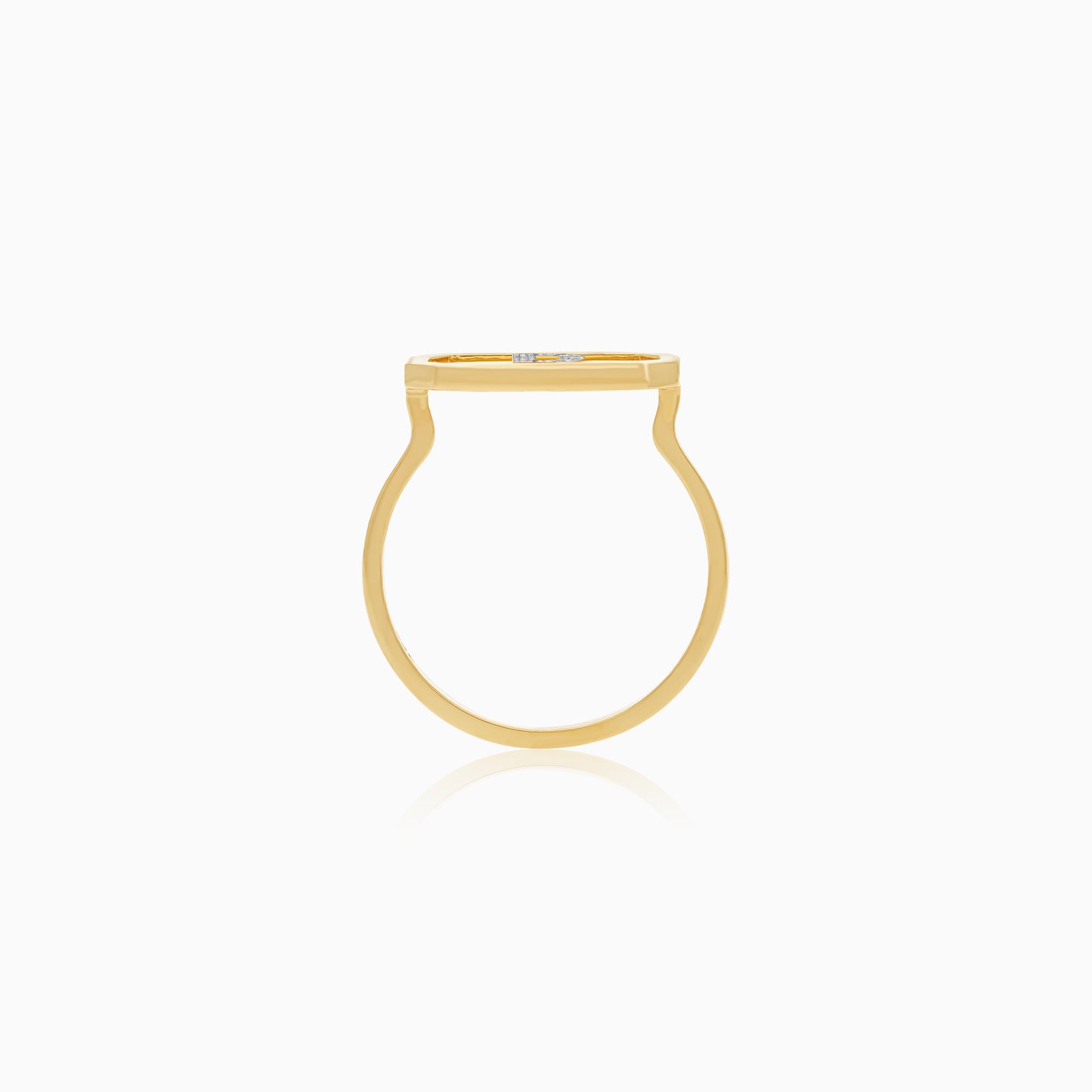 18K Yellow Gold Natural Diamonds Movable Letter "D" Ring - Alpha