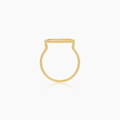 18K Yellow Gold Natural Diamonds Movable Letter "F" Ring - Alpha