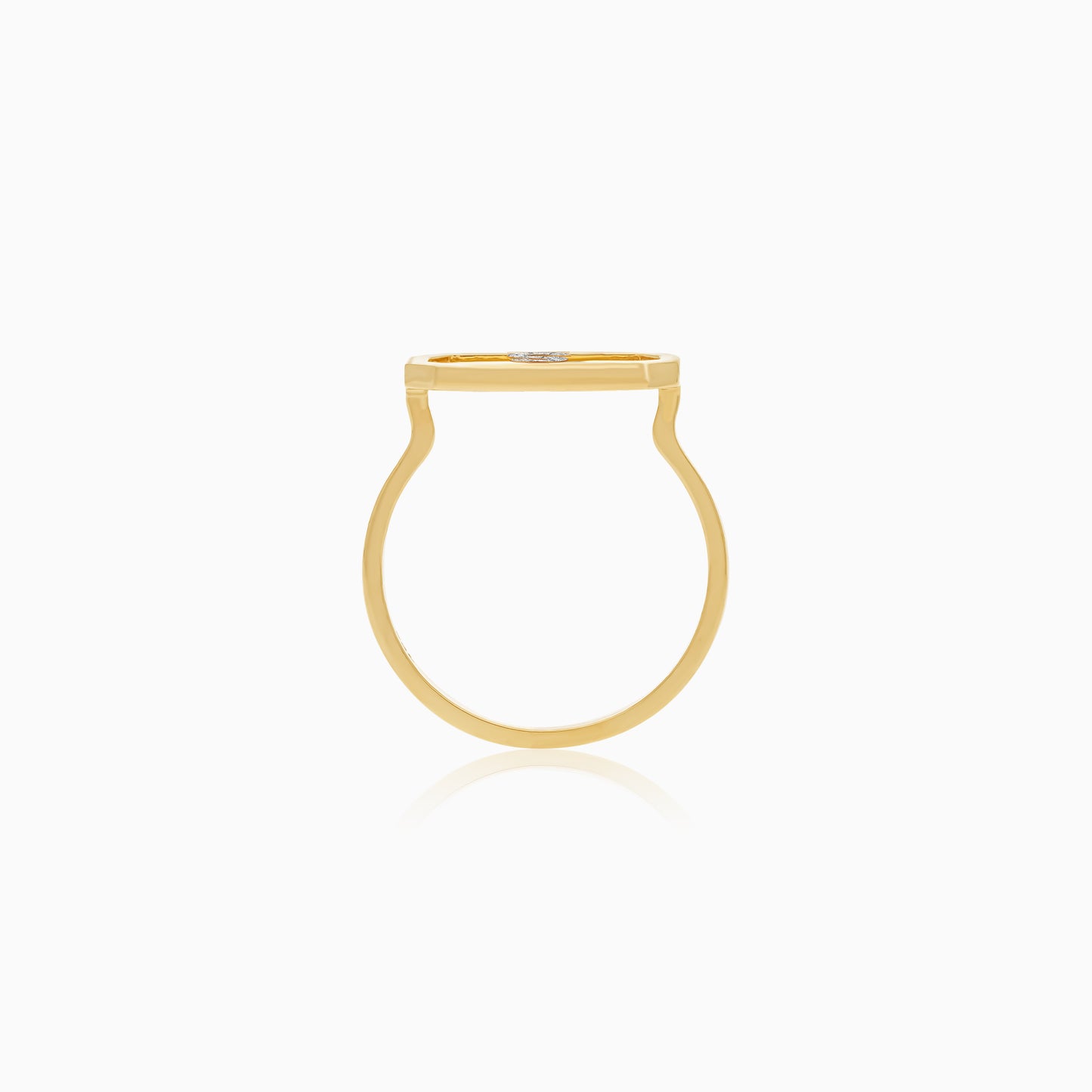 18K Yellow Gold Natural Diamonds Movable Letter "S" Ring - Alpha
