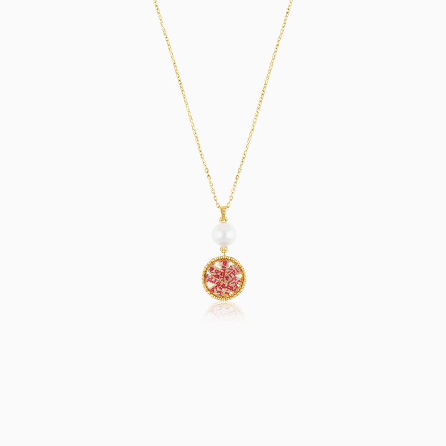18K Yellow Gold Necklace with Pearl - Qelada Collection