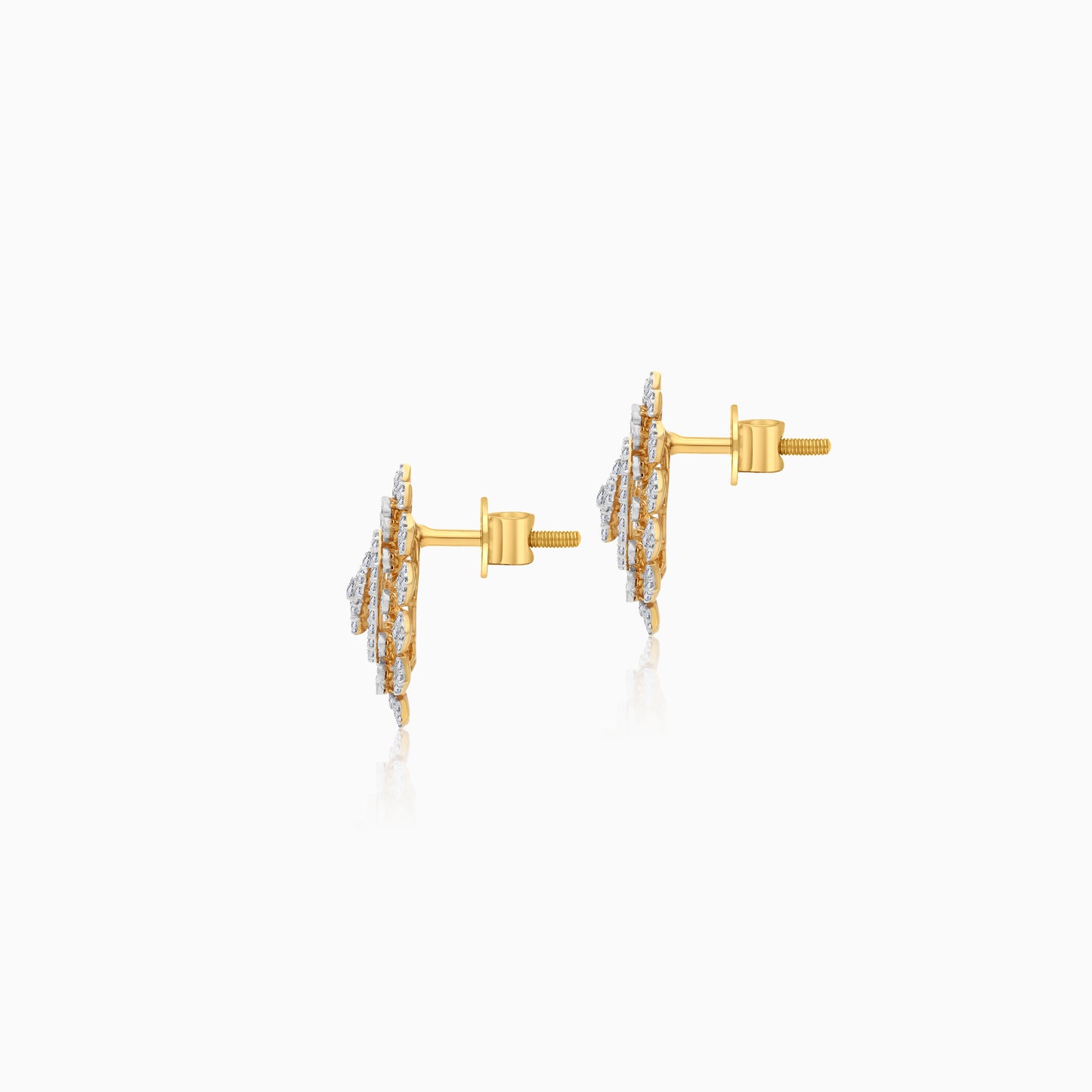 18K Gold Pair of Earrings with Natural Diamonds - Ada Collection