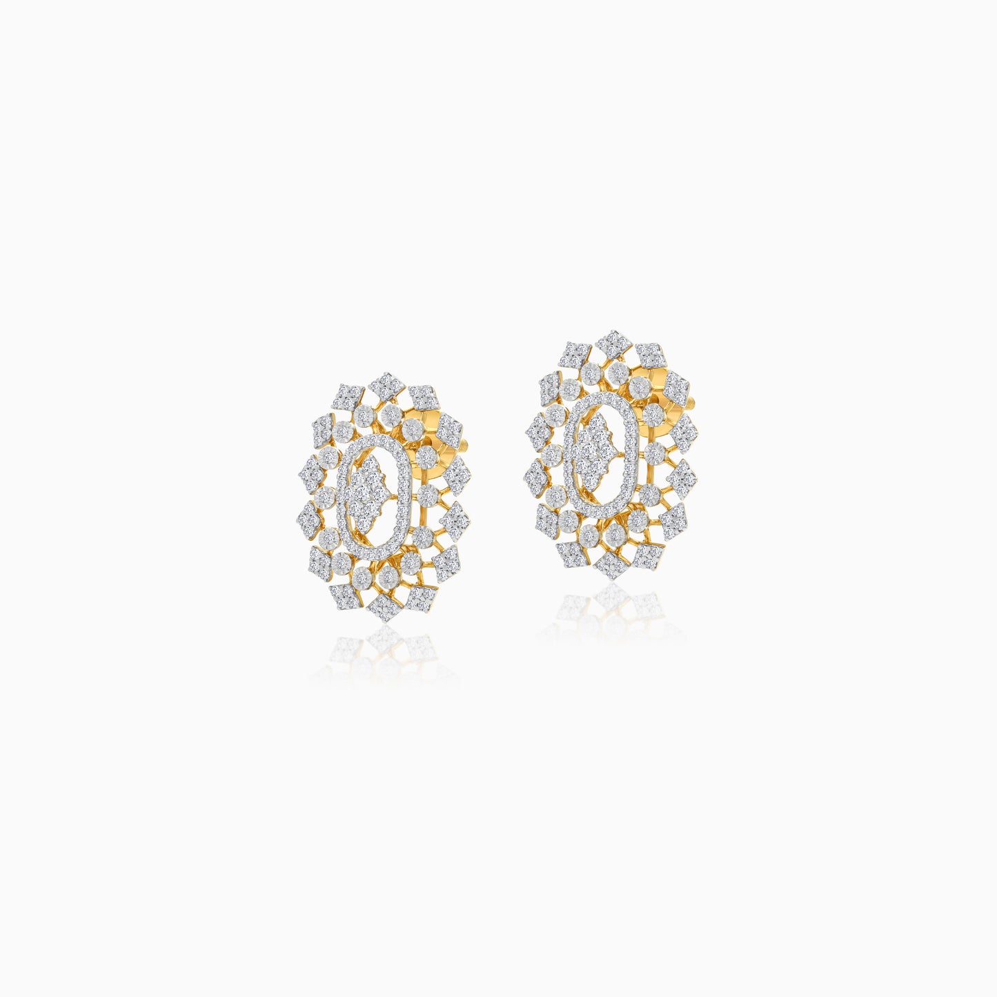18K Gold Pair of Earrings with Natural Diamonds - Ada Collection