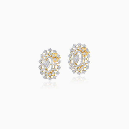 18K Gold Pair of Earrings with Natural Diamonds - Ada Collection