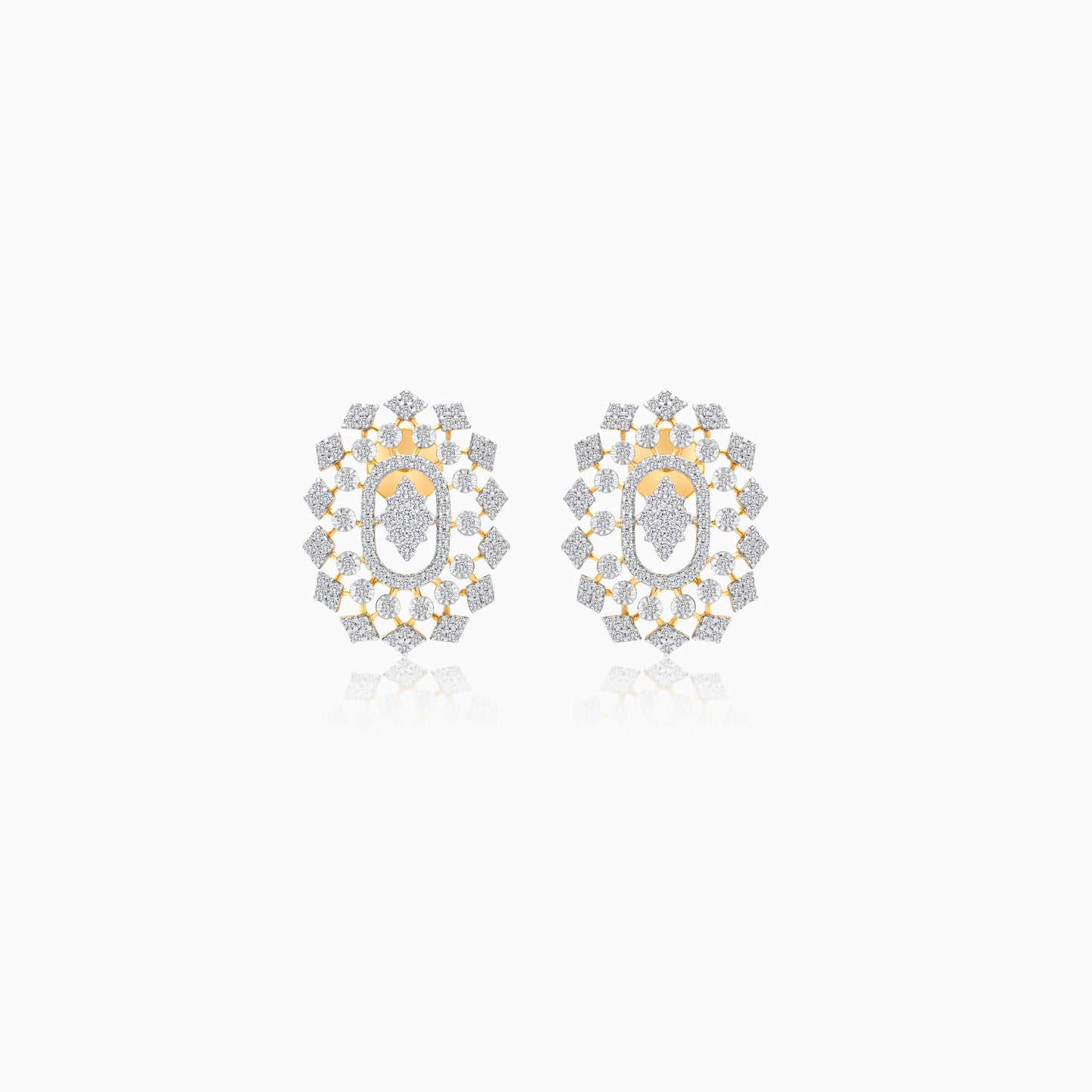 18K Gold Pair of Earrings with Natural Diamonds - Ada Collection