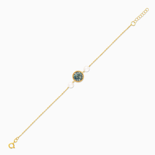 18K Yellow Gold Pearl Bracelet - Qelada