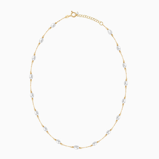 18K Yellow Gold Pearl Choker | Danah Collection