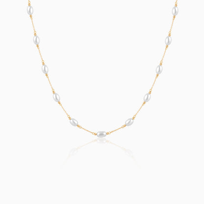 18K Yellow Gold Pearl Choker | Danah Collection