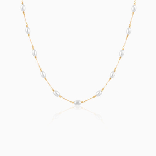 18K Yellow Gold Pearl Choker | Danah Collection