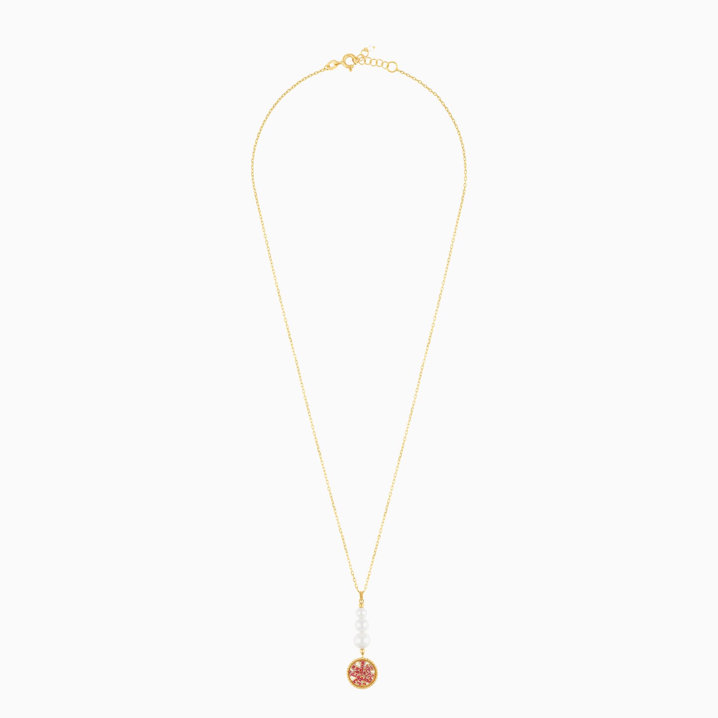 18K Yellow Gold Pearl Necklace - Qelada