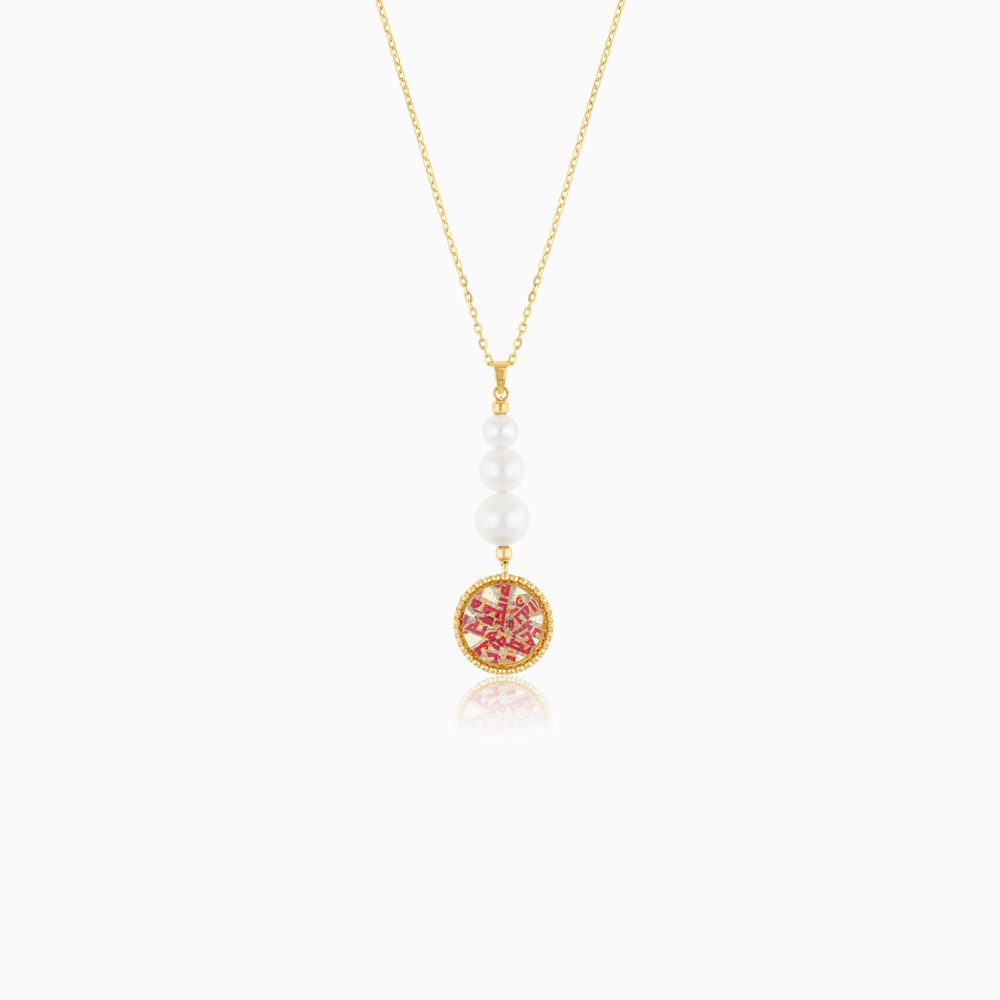 18K Yellow Gold Pearl Necklace - Qelada