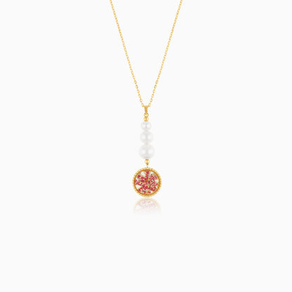 18K Yellow Gold Pearl Necklace - Qelada