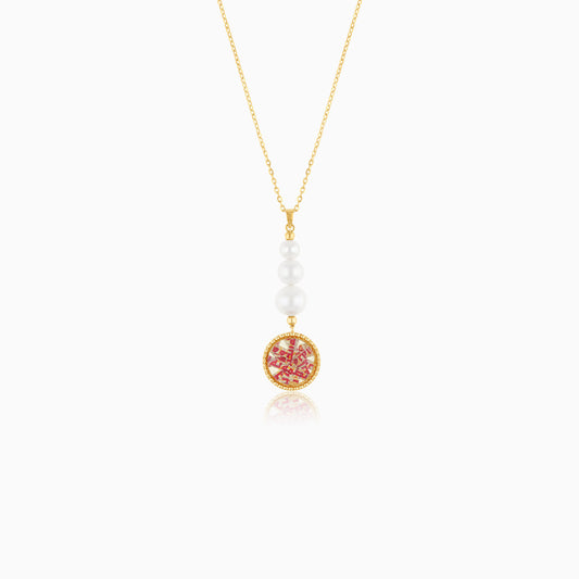 18K Yellow Gold Pearl Necklace - Qelada