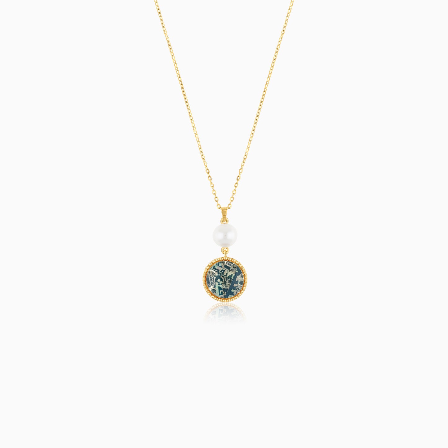 18K Yellow Gold Pearl Necklace - Qelada