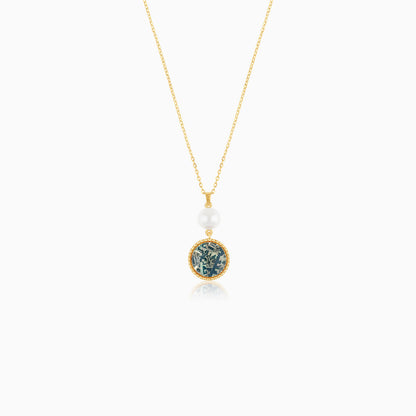 18K Yellow Gold Pearl Necklace - Qelada