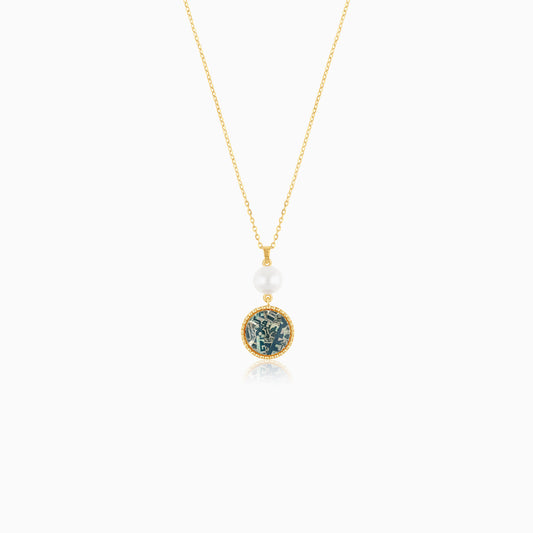 18K Yellow Gold Pearl Necklace - Qelada