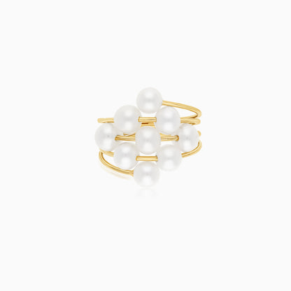 18K Yellow Gold Freshwater Pearls Ring - Danah