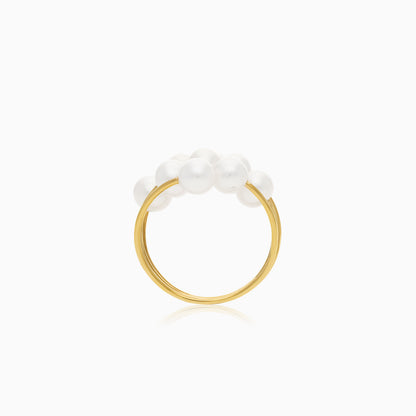 18K Yellow Gold Freshwater Pearls Ring - Danah