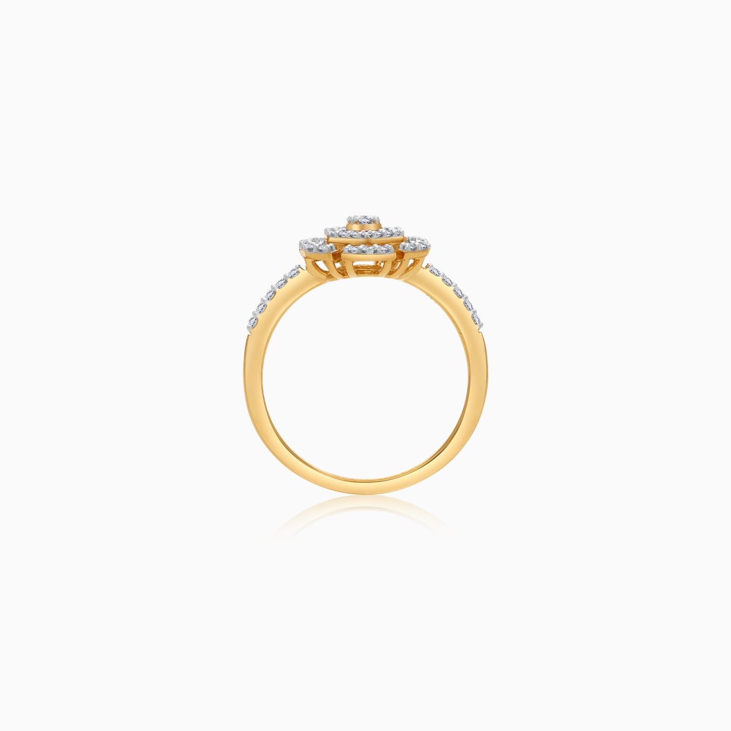 18K Yellow Gold Ring and Natural Diamonds - Ada