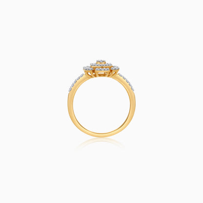 18K Yellow Gold Ring and Natural Diamonds - Ada