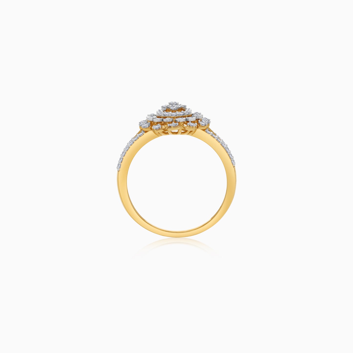 18K Yellow Gold Ring with Natural Diamonds - Ada Collection