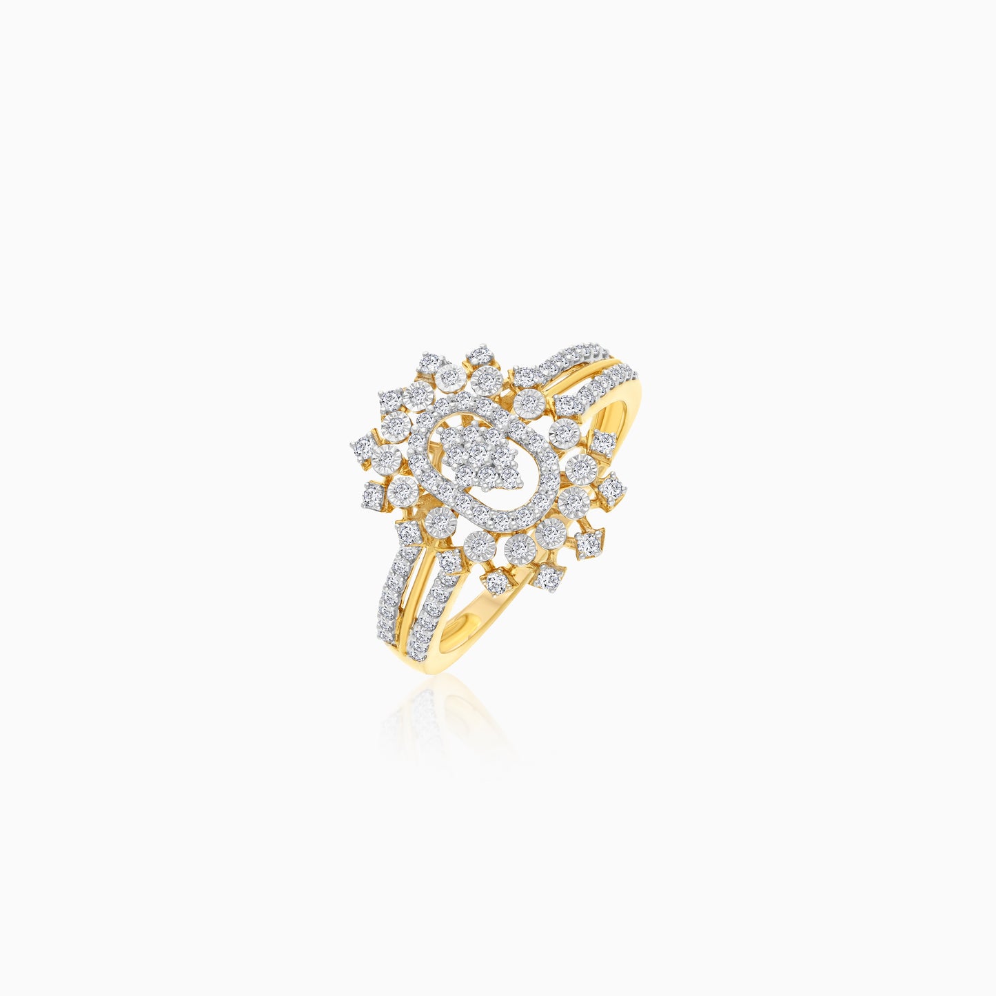 18K Yellow Gold Ring with Natural Diamonds - Ada Collection