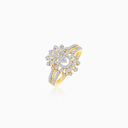 18K Yellow Gold Ring with Natural Diamonds - Ada Collection