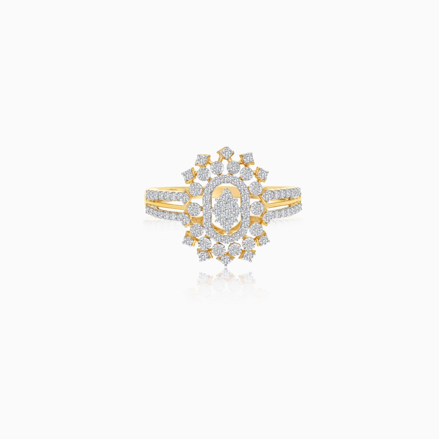 18K Yellow Gold Ring with Natural Diamonds - Ada Collection