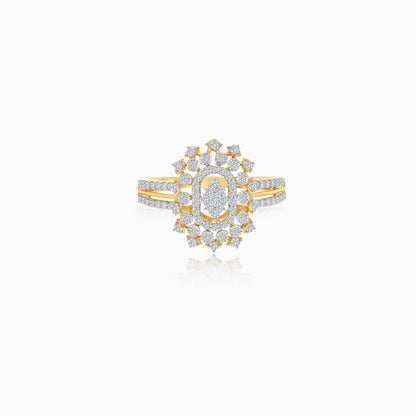 18K Yellow Gold Ring with Natural Diamonds - Ada Collection