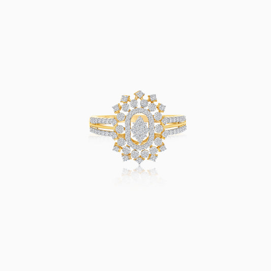 18K Yellow Gold Ring with Natural Diamonds - Ada Collection