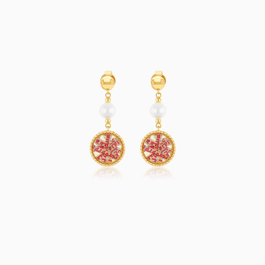 18K Yellow Gold Stud Pearl Earrings - Qelada Collection