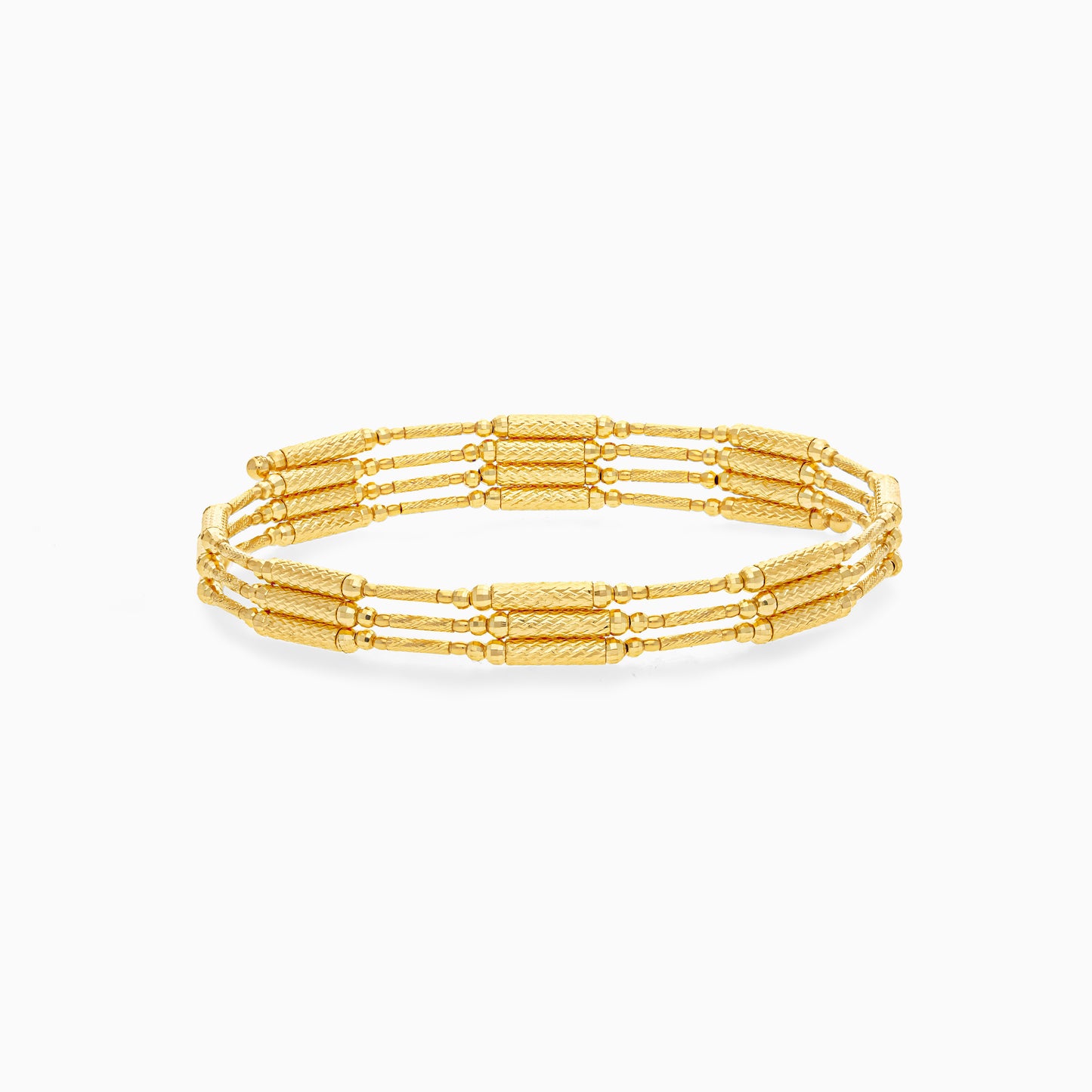 18K Yellow Gold Unique Adjustable Magnetic Bangle