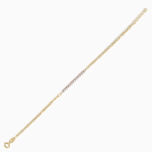 18K Yellow & Rose Gold Bracelet with Zircon stones