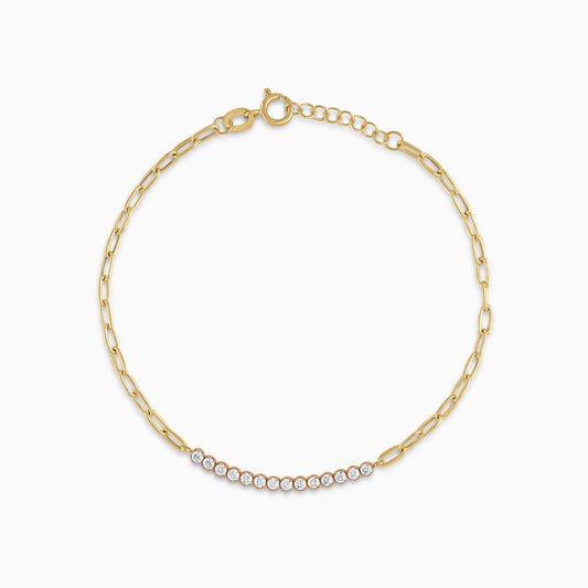 18K Yellow & Rose Gold Bracelet with Zircon stones