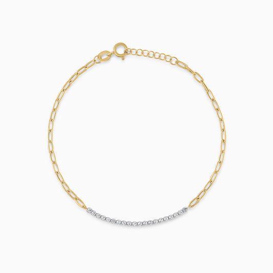 18K Yellow & White Gold Cable shape Bracelet
