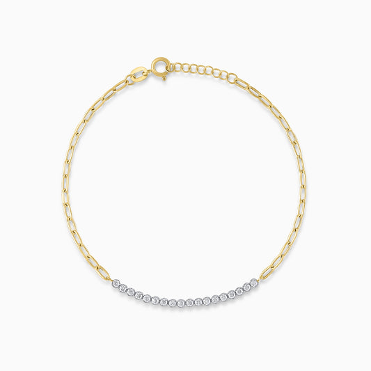 18K Yellow & White Gold Zircon Bracelet