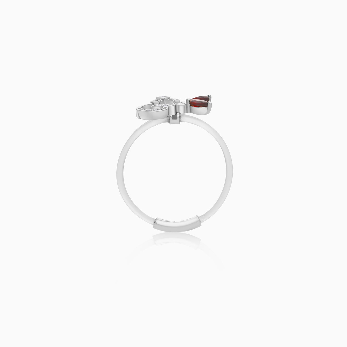 18K Gold Ring Arabic Letter Sheen with Natural Diamonds and Gemstones - Floats Collection