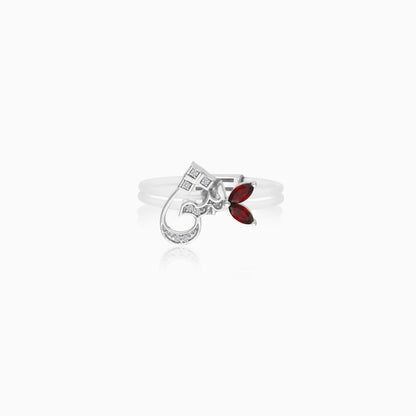 18K Gold Ring Arabic Letter Sheen with Natural Diamonds and Gemstones - Floats Collection