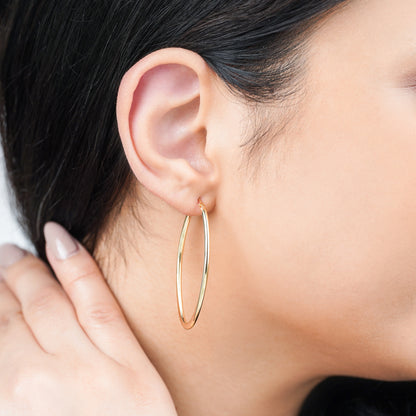 18K YELLOW GOLD EARRINGS IN OVAL SHAPE