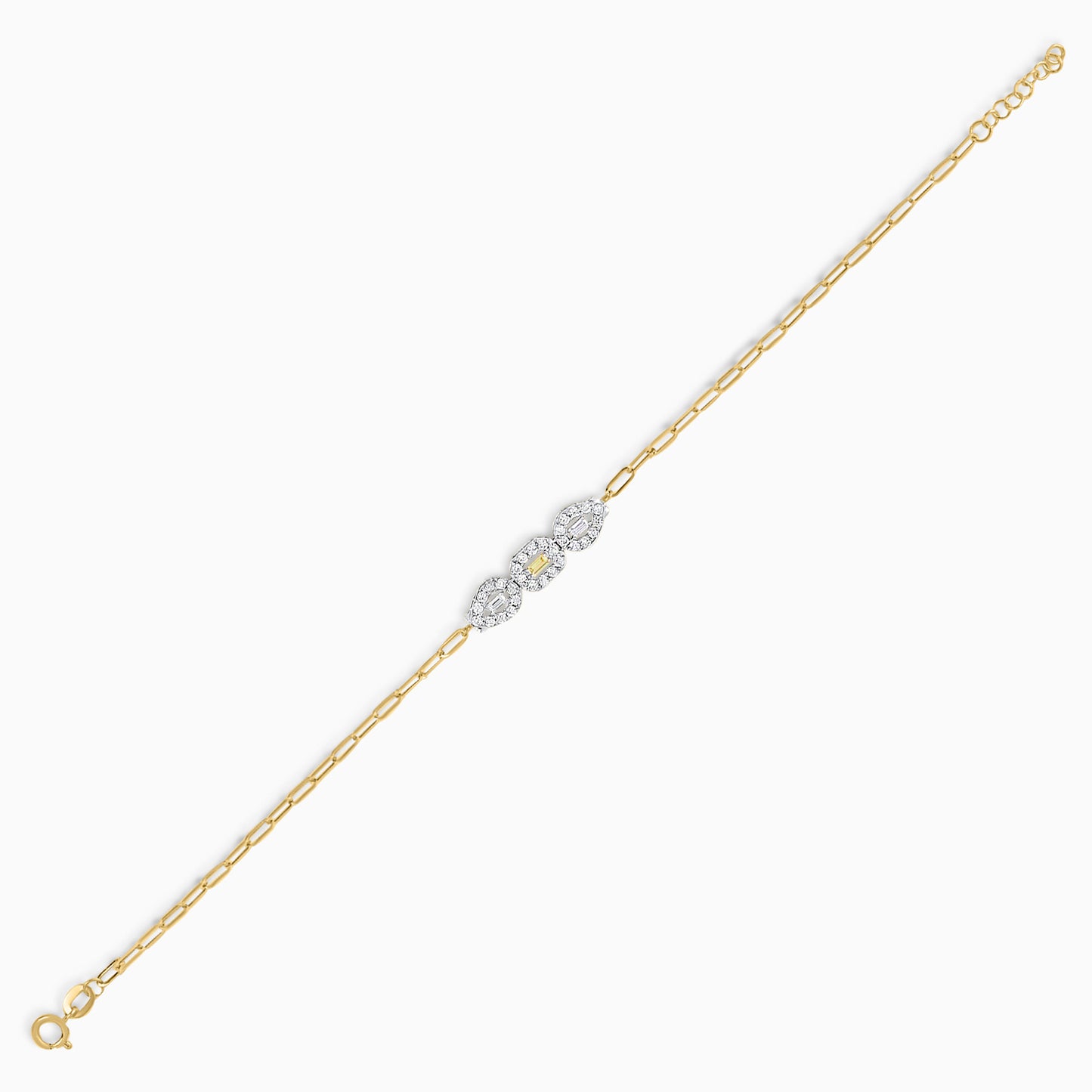 18K Yellow & White Bracelet Decorated with multi-coloured zircon