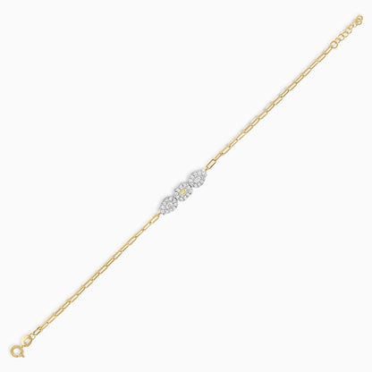 18K Yellow & White Bracelet Decorated with multi-coloured zircon