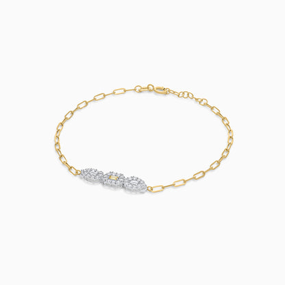 18K Yellow & White Bracelet Decorated with multi-coloured zircon