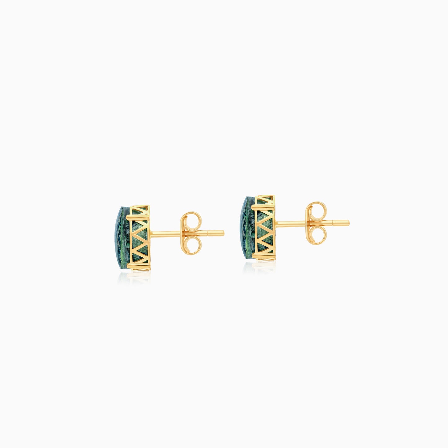 18K yellow gold stud earrings - Qelada Collection