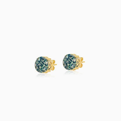 18K yellow gold stud earrings - Qelada Collection