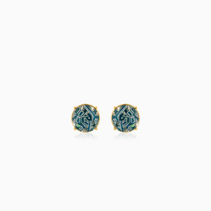 18K yellow gold stud earrings - Qelada Collection